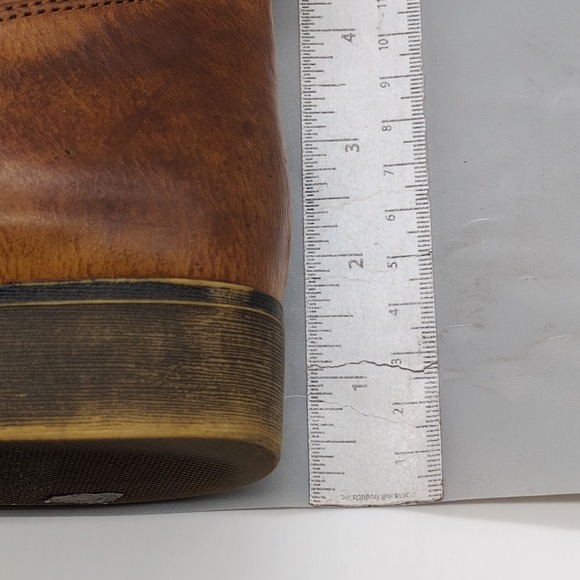 SO Shoes Womens Brown 8 Lace Up Work Boots Side Zip Sweater Collar Hiking - Picture 5 of 12